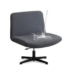 Waterproof Criss Cross Chair Cover, Stretch Armless Chair Slipcover Washable Rem